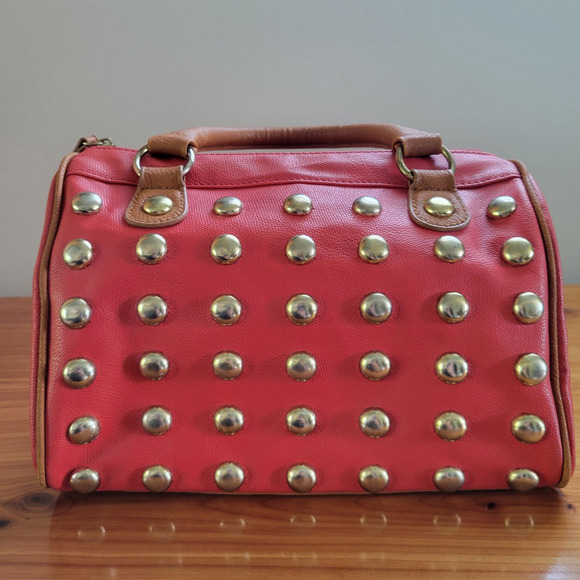 Y2K Coral Pink Studded Handbag | Bratzcore Mall-Girl Purse - Picture 1 of 11